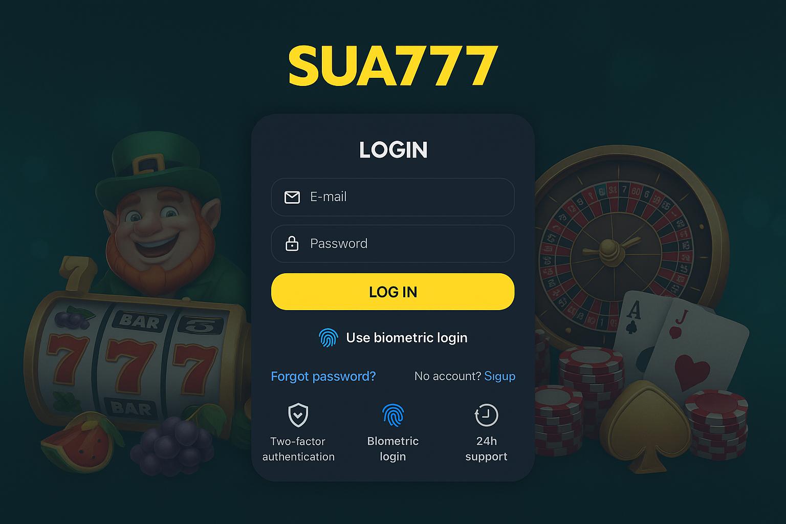 Criar uma nova Conta no plataforma SUA777